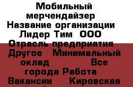 Мобильный мерчендайзер › Название организации ­ Лидер Тим, ООО › Отрасль предприятия ­ Другое › Минимальный оклад ­ 44 000 - Все города Работа » Вакансии   . Кировская обл.,Захарищево п.